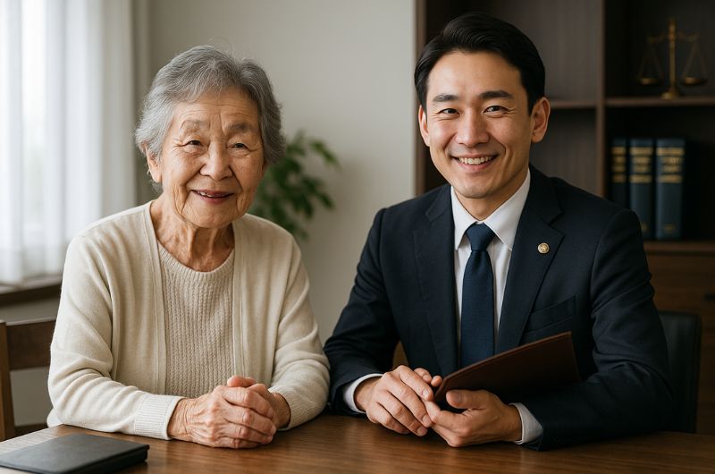 法律支援を受ける老人